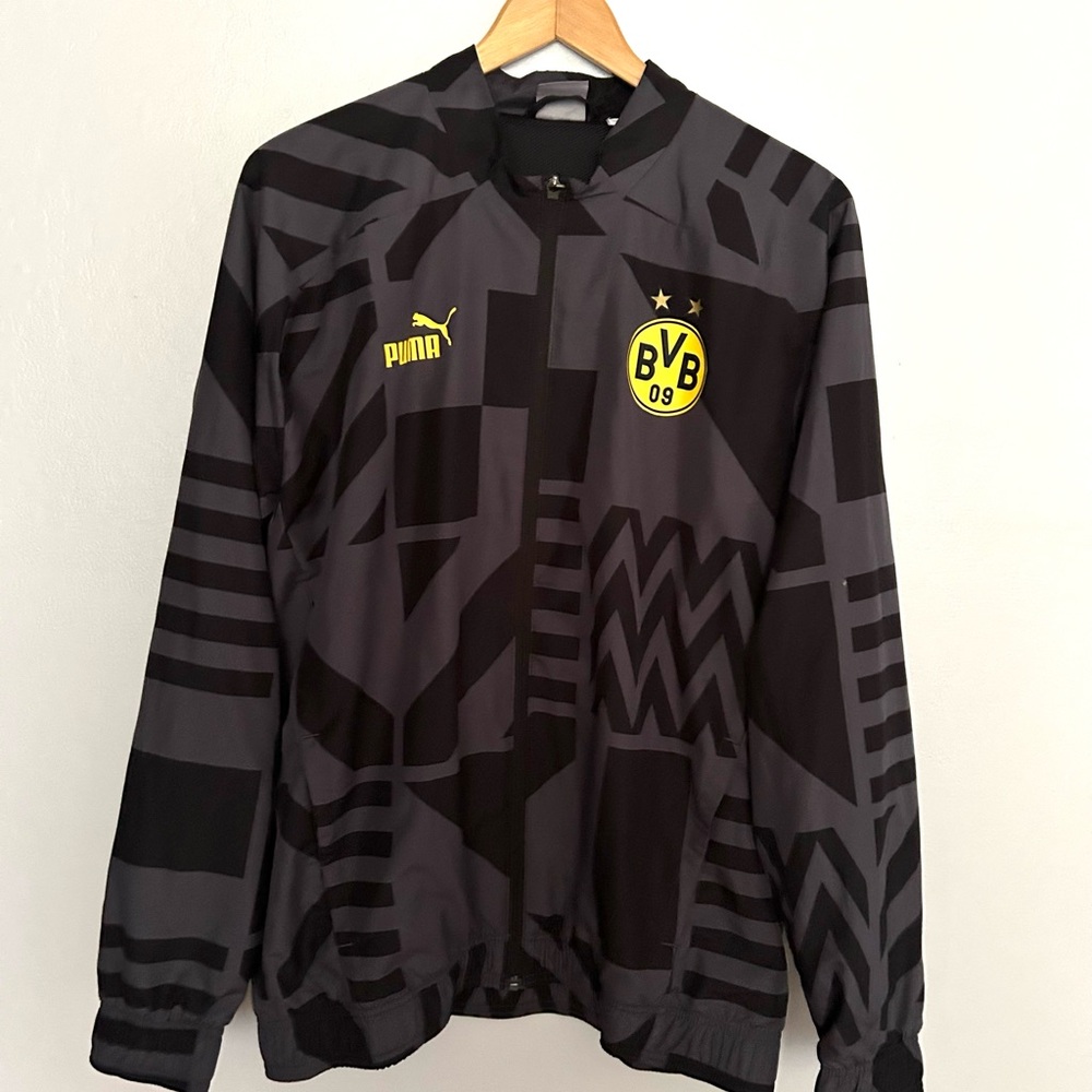 Men's Black Borussia Dortmund Pre-Match Raglan Full-Zip Training Jacket